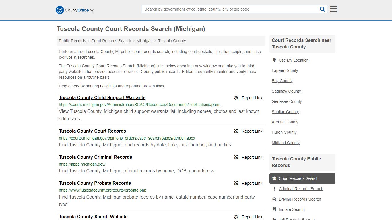 Court Records Search - Tuscola County, MI (Adoptions, Criminal, Child ...